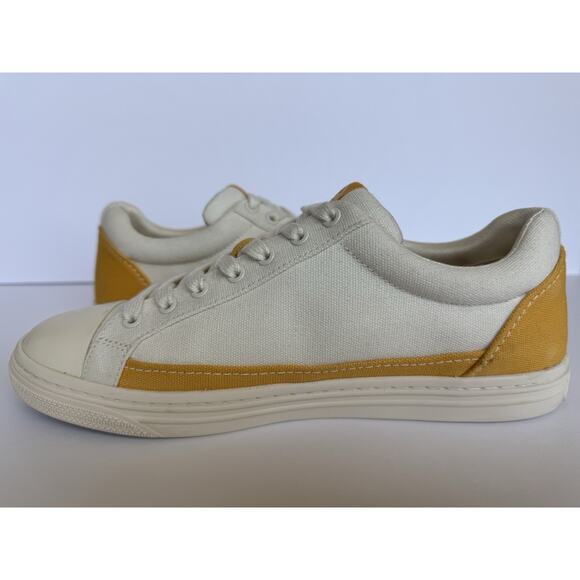 TORY BURCH Classic‎ Court Canvas Sneaker Ivory Canvas/Curry Yellow Size 9M EUC - Picture 8 of 15